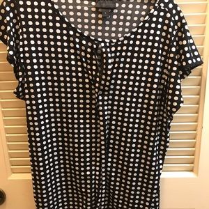 Black and white polka a dot blouse